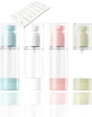 30ml 4-Pack Travel Bottles for Toiletry, Portable Refillable SA/PP Plastic Vacuum Cosmetic Containers 30ml 4-Pack Travel Bottles for Toiletry, Portable Refillable SA/PP Plastic Vacuum Cosmetic Containers