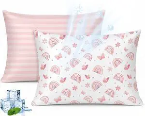 Cooling Pillowcases for Toddlers Kids, 2-Pack Ultra Breathable Bed Pillow Case All Seasons with Envelope Closure, Soft & Quick Sweat Releasing Pillow Covers for Boys & Girls, 13x18 Inch Cooling Pillowcases for Toddlers Kids, 2-Pack Ultra Breathable Bed Pillow Case All Seasons with Envelope Closure, Soft & Quick Sweat Releasing Pillow Covers for Boys & Girls, 13x18 Inch