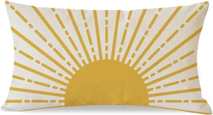 Sunshine Sun Throw Pillow Cover 12x20 Inch, Yellow Sunshine Sun Throw Pillow Cover 12x20 Inch, Yellow