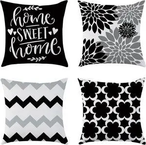 Black Geometric Throw Pillow Covers 18 x 18 Boho Decorative Pillow Cover Black Geometric Throw Pillow Covers 18 x 18 Boho Decorative Pillow Cover