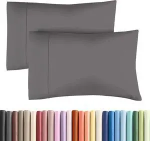 Standard Pillow Cases - 2 Pack Pillowcase Covers - 20" x 26" (Dark Grey) Standard Pillow Cases - 2 Pack Pillowcase Covers - 20" x 26" (Dark Grey)