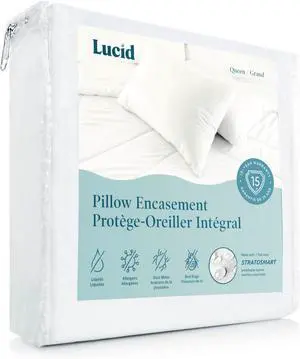 Lucid® Zippered Pillow Encasement Waterproof Pillow Protector Standard Lucid® Zippered Pillow Encasement Waterproof Pillow Protector Standard