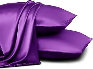 Purple Satin Pillowcase for Hair and Skin, Queen Size Pillow Covers Luxury & Ultra Soft Pillow Cases Set of 2, Cooling Pillowcovers with Envelope Closure, Anti Wrinkle, 20 x 30 Inch Purple Satin Pillowcase for Hair and Skin, Queen Size Pillow Covers Luxury & Ultra Soft Pillow Cases Set of 2, Cooling Pillowcovers with Envelope Closure, Anti Wrinkle, 20 x 30 Inch