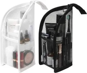 2 Piece Hanging Toiletry Bag Portable Clear Standing Makeup Bags 2 Piece Hanging Toiletry Bag Portable Clear Standing Makeup Bags