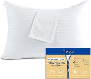 100% Cotton King Pillow Protectors with Zipper, White Pillow Cases King Size for Home & Hotel, Sateen Soft Cooling Hidden Zippered Pillow Pillow Case Protector for Hair & Skin, 20x36 in, 1 Pack 100% Cotton King Pillow Protectors with Zipper, White Pillow Cases King Size for Home & Hotel, Sateen Soft Cooling Hidden Zippered Pillow Pillow Case Protector for Hair & Skin, 20x36 in, 1 Pack