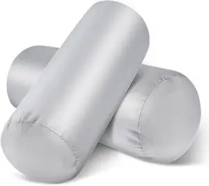 2 Packs Round Neck Pillow Case Covers, 16x5.9inch Cervical Neck Roll Pillow Cover Soft Round Pillow Covers with Zipper Bolster Pillowcases Silk Pillow Case Covers for Hair & Skin(Only Case) 2 Packs Round Neck Pillow Case Covers, 16x5.9inch Cervical Neck Roll Pillow Cover Soft Round Pillow Covers with Zipper Bolster Pillowcases Silk Pillow Case Covers for Hair & Skin(Only Case)