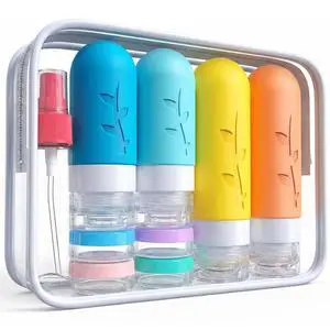 Travel Bottles Kit (16 Pack) - TSA Approved, Leak Proof Silicone Squeezable Containers for Toiletries. Complete Set with Jars, Sprayers & Bag (White) Travel Bottles Kit (16 Pack) - TSA Approved, Leak Proof Silicone Squeezable Containers for Toiletries. Complete Set with Jars, Sprayers & Bag (White)