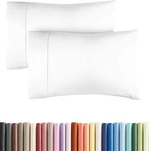Queen Pillow Cases - 2 Pack - Super Soft Pillowcase Covers - Envelope Enclosure - Hotel Quality Pillow Protectors - Wrinkle Free, Fade, Shrink & Stain Resistant - Machine Washable - 20" x 30" (White) Queen Pillow Cases - 2 Pack - Super Soft Pillowcase Covers - Envelope Enclosure - Hotel Quality Pillow Protectors - Wrinkle Free, Fade, Shrink & Stain Resistant - Machine Washable - 20" x 30" (White)
