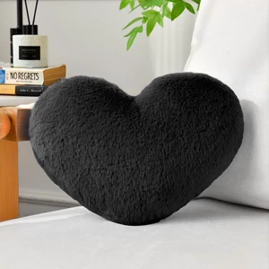 Black Throw Pillows, Cute Heart Pillow, Decorative Pillows for Bed Black Throw Pillows, Cute Heart Pillow, Decorative Pillows for Bed