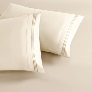 2 Pack Standard Pillow Cases Cream-Colored Pillow Covers Microfiber Pillowcases 20"X 26" Standard Size Soft Breathable Luxury Pillow Covers Embroidered Envelope Closure Bed Pillow Shams 2 Pack Standard Pillow Cases Cream-Colored Pillow Covers Microfiber Pillowcases 20"X 26" Standard Size Soft Breathable Luxury Pillow Covers Embroidered Envelope Closure Bed Pillow Shams