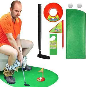 Toilet Golf Game Set - Practice Mini Golf in Any Restroom/Bathroom - Father's Day, White Elephant, Christmas, Valentines Funny Gag Gifts Toilet Golf Game Set - Practice Mini Golf in Any Restroom/Bathroom - Father's Day, White Elephant, Christmas, Valentines Funny Gag Gifts