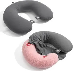 2 Pcs Neck Pillow Cover U Shaped Cooling Travel Neck Pillow Cover Replacemen, Cool and Elastic Fabric, Washable (No Filler) 2 Pcs Neck Pillow Cover U Shaped Cooling Travel Neck Pillow Cover Replacemen, Cool and Elastic Fabric, Washable (No Filler)