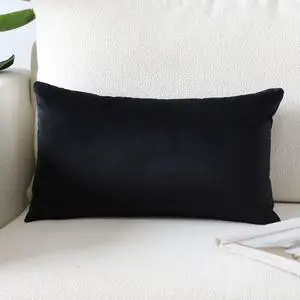 Luxury Velvet Pillow Covers Super Soft Decorative Square Throw Pillow Covers Case Cushion Covers for Sofa Couch Bedroom Car Decor 12x20 Inch Black Luxury Velvet Pillow Covers Super Soft Decorative Square Throw Pillow Covers Case Cushion Covers for Sofa Couch Bedroom Car Decor 12x20 Inch Black