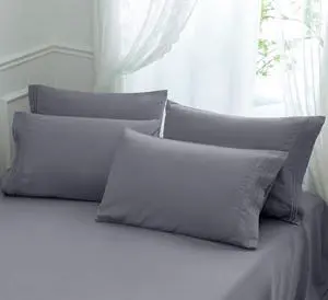 Microfiber Pillow Cases - Queen Size Set of 4-1800 Thread Count Ultra Soft Grey Pillowcases - Wrinkle Resistant Pillow Covers with Envelope Closure - 20" x 30" Microfiber Pillow Cases - Queen Size Set of 4-1800 Thread Count Ultra Soft Grey Pillowcases - Wrinkle Resistant Pillow Covers with Envelope Closure - 20" x 30"