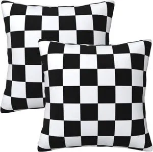 Checkered Pillow Covers 18x18 in Couch Black and White Plaid Pillow Case Sets of 2 Modern Decorative Square Throw Pillows for Home Living Room Bedroom Bed Cushion Checkered Pillow Covers 18x18 in Couch Black and White Plaid Pillow Case Sets of 2 Modern Decorative Square Throw Pillows for Home Living Room Bedroom Bed Cushion