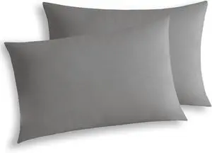 Queen Jersey Knit Pillowcases Set of 2, 100% Cotton Bed Pillow Cases Queen Size with Zipper,Soft and Breathable, 20×30 inches Dark Grey Queen Jersey Knit Pillowcases Set of 2, 100% Cotton Bed Pillow Cases Queen Size with Zipper,Soft and Breathable, 20×30 inches Dark Grey