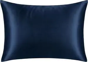 Satin Pillowcase with Zipper, Silky Fabric Protects Hair, Helps Prevent Skin Wrinkles and Creases, Concealed Zipper, Standard/Queen Size, 26 x 21 Inches, Navy Satin Pillowcase with Zipper, Silky Fabric Protects Hair, Helps Prevent Skin Wrinkles and Creases, Concealed Zipper, Standard/Queen Size, 26 x 21 Inches, Navy