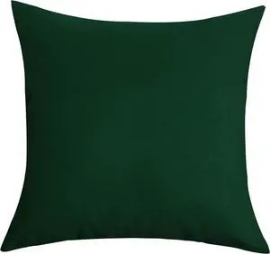 Cotton Solid Throw Pillow Cover, 12 INCH x 12 INCH, Deep Green Cotton Solid Throw Pillow Cover, 12 INCH x 12 INCH, Deep Green