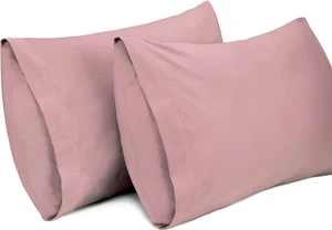 2 Pack Pillow Cases, 100% Cotton Breathable Pillowcases, 20"X 26" Standard Size, Rose Pink 2 Pack Pillow Cases, 100% Cotton Breathable Pillowcases, 20"X 26" Standard Size, Rose Pink