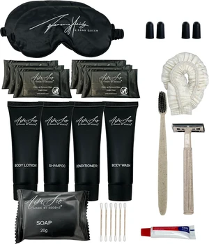 24 Piece Toiletry Kit for Hotels & Airbnb | 1oz Shampoo, Conditioner, Body Wash, Body Lotion, Bar Soap, Shower Cap, Razor, Toothbrush Set, Qtips & Makeup Remover Wipes (Toiletry Kit, 1) 24 Piece Toiletry Kit for Hotels & Airbnb | 1oz Shampoo, Conditioner, Body Wash, Body Lotion, Bar Soap, Shower Cap, Razor, Toothbrush Set, Qtips & Makeup Remover Wipes (Toiletry Kit, 1)