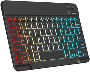 Backlit Bluetooth keyboard for Phone, Tablet, iPad Air, Pro, Mini, A16, M2, M3, Galaxy, ChromeBook, MackBook, Wireless Travel Keyboard for Computers - Rechargable, Lightweight, Slim, Easy to Carry Backlit Bluetooth keyboard for Phone, Tablet, iPad Air, Pro, Mini, A16, M2, M3, Galaxy, ChromeBook, MackBook, Wireless Travel Keyboard for Computers - Rechargable, Lightweight, Slim, Easy to Carry