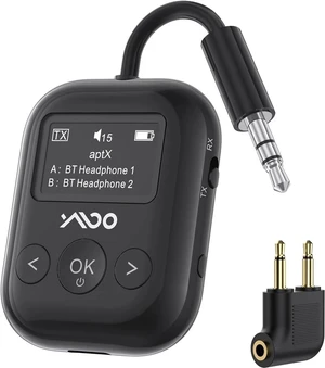 Bluetooth 5.4 Transmitter Receiver for Airplane Wireless Bluetooth Adapter Travel Essentials Supports to 2 Headphones 25H Playtime 2-in-1 Adapter with LED Display for TVs Gym Home Bluetooth 5.4 Transmitter Receiver for Airplane Wireless Bluetooth Adapter Travel Essentials Supports to 2 Headphones 25H Playtime 2-in-1 Adapter with LED Display for TVs Gym Home