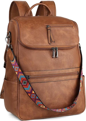 Vegan Leather Laptop Backpack for Women 15.6 Inch Computer Bag Vegan Leather Laptop Backpack for Women 15.6 Inch Computer Bag