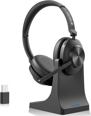 Wireless Headset with Noise-Cancelling Mic for Work Bluetooth + USB Dongle Computer Headset with Mute Button, Long Battery Life for Zoom, Teams, Meetings & Home Office Wireless Headset with Noise-Cancelling Mic for Work Bluetooth + USB Dongle Computer Headset with Mute Button, Long Battery Life for Zoom, Teams, Meetings & Home Office