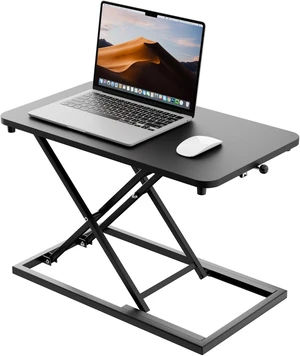 Height-Adjustable Standing Desk Converter Sit-to-Stand Desk Riser for Laptop & Single Monitor, Ergonomic Home Office Workstation, Black Height-Adjustable Standing Desk Converter Sit-to-Stand Desk Riser for Laptop & Single Monitor, Ergonomic Home Office Workstation, Black