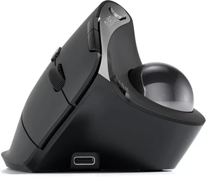 54° Vertical Ergonomic Wireless Trackball Mouse Thumb Control, Black 54° Vertical Ergonomic Wireless Trackball Mouse Thumb Control, Black