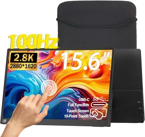 15.6'' 2.5K QHD 2880x1620 Portable Touchscreen Monitor 100Hz, 300 Nits, 100% sRGB IPS, HDR FreeSync, USB-C/HDMI Second Screen for Laptop, PC, Phone, Switch & PS3/4/5 15.6'' 2.5K QHD 2880x1620 Portable Touchscreen Monitor 100Hz, 300 Nits, 100% sRGB IPS, HDR FreeSync, USB-C/HDMI Second Screen for Laptop, PC, Phone, Switch & PS3/4/5
