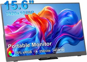 15.6" 1080P FHD Portable Monitor USB-C/HDMI External Display, 250nit IPS HDR Travel Screen with Smart Stand & Speakers for Laptop, PC, Mac, Phone, Xbox & Switch 15.6" 1080P FHD Portable Monitor USB-C/HDMI External Display, 250nit IPS HDR Travel Screen with Smart Stand & Speakers for Laptop, PC, Mac, Phone, Xbox & Switch