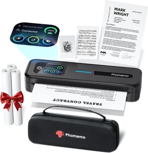 M832D Touchscreen Inkless Portable Printer with Case & 3 Roll Paper M832D Touchscreen Inkless Portable Printer with Case & 3 Roll Paper