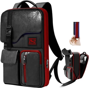 Slim Expandable 15.6-Inch Laptop Backpack, Black & Red Slim Expandable 15.6-Inch Laptop Backpack, Black & Red