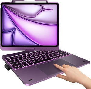 360° Rotating Keyboard Case with Trackpad for iPad Air 13-Inch 360° Rotating Keyboard Case with Trackpad for iPad Air 13-Inch