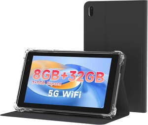 7-Inch Android 14 Tablet with Case 8GB RAM (3GB+5GB Extended) & 32GB ROM, 3000mAh, Dual Camera, 2.4G/5G WiFi 6, Portable Mini Tablet for Work & Study (Black) 7-Inch Android 14 Tablet with Case 8GB RAM (3GB+5GB Extended) & 32GB ROM, 3000mAh, Dual Camera, 2.4G/5G WiFi 6, Portable Mini Tablet for Work & Study (Black)