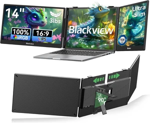 14" 1080P FHD IPS Laptop Screen Extender Ultra-Slim Triple Portable Monitor for 13"-17.3" Laptops, USB-C Plug & Play for Windows/Mac/Android/Switch 14" 1080P FHD IPS Laptop Screen Extender Ultra-Slim Triple Portable Monitor for 13"-17.3" Laptops, USB-C Plug & Play for Windows/Mac/Android/Switch