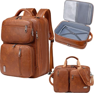 3-in-1 Vegan Leather Convertible Laptop Bag for Men & Women Expandable Travel Backpack, Work Briefcase & Messenger Bag 3-in-1 Vegan Leather Convertible Laptop Bag for Men & Women Expandable Travel Backpack, Work Briefcase & Messenger Bag