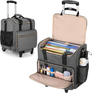 Rolling Teacher Bag with Wheels & 15.6" Laptop Compartment, Gray Rolling Teacher Bag with Wheels & 15.6" Laptop Compartment, Gray