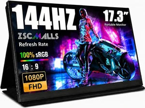 17.3" 144Hz 1080P FHD Portable Gaming Monitor USB-C/HDMI, HDR IPS, Laptop Screen Extender with Smart Cover & Speakers for PC, Mac, Phone, PS3/4/5 & Xbox 17.3" 144Hz 1080P FHD Portable Gaming Monitor USB-C/HDMI, HDR IPS, Laptop Screen Extender with Smart Cover & Speakers for PC, Mac, Phone, PS3/4/5 & Xbox