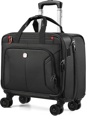 Water-Resistant Rolling Laptop Bag with Wheels Rigid Frame, USB & Type-C Charging Port, for 17.3-Inch Laptop, Work Travel & Business Water-Resistant Rolling Laptop Bag with Wheels Rigid Frame, USB & Type-C Charging Port, for 17.3-Inch Laptop, Work Travel & Business