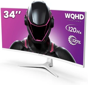 34" WQHD 120Hz Ultrawide Curved Gaming Monitor 1500R, FreeSync, White 34" WQHD 120Hz Ultrawide Curved Gaming Monitor 1500R, FreeSync, White