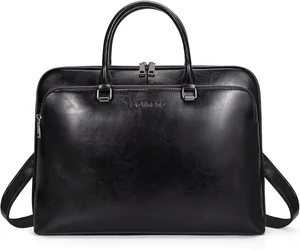 Genuine Leather Laptop Messenger Shoulder Bag Work Briefcase Satchel for 13.3-15.6 Inch Laptops, Designer Handbag Genuine Leather Laptop Messenger Shoulder Bag Work Briefcase Satchel for 13.3-15.6 Inch Laptops, Designer Handbag