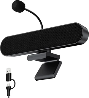USB Wired Clip-On Computer Sound Bar with Microphone Plug-n-Play Speaker for Desktop/Laptop, Clear Audio, Clamps to Monitors, for Meeting/Gaming/Learning USB Wired Clip-On Computer Sound Bar with Microphone Plug-n-Play Speaker for Desktop/Laptop, Clear Audio, Clamps to Monitors, for Meeting/Gaming/Learning