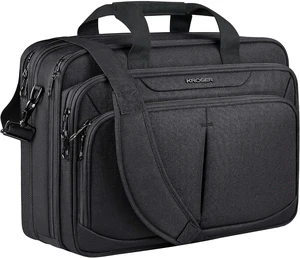 Expandable 17.3" Laptop Briefcase Business Work Bag (Black) Expandable 17.3" Laptop Briefcase Business Work Bag (Black)
