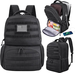 Tactical Laptop Lunch Backpack for Men Anti-Theft Utility Work Bag with Cooler Compartment Lunchbox (Black, 18 Inch) Tactical Laptop Lunch Backpack for Men Anti-Theft Utility Work Bag with Cooler Compartment Lunchbox (Black, 18 Inch)