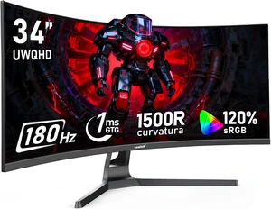 34-Inch Ultrawide Curved 180Hz Gaming Monitor UWQHD PC Screen 34-Inch Ultrawide Curved 180Hz Gaming Monitor UWQHD PC Screen