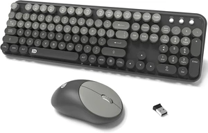 Retro Typewriter Wireless Keyboard & Mouse Combo Bubble Keys (Black Grey) Retro Typewriter Wireless Keyboard & Mouse Combo Bubble Keys (Black Grey)