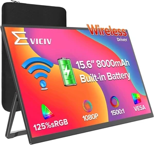 15.6" Wireless Portable Monitor with 8000mAh Battery (4-5H) 15.6" Wireless Portable Monitor with 8000mAh Battery (4-5H)