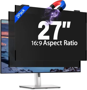 2-Pack 27-Inch Magnetic Computer Privacy Screen Filter for 16:9 Monitors Removable Hanging Shield, Anti-Glare, Anti Blue Light Filter 2-Pack 27-Inch Magnetic Computer Privacy Screen Filter for 16:9 Monitors Removable Hanging Shield, Anti-Glare, Anti Blue Light Filter